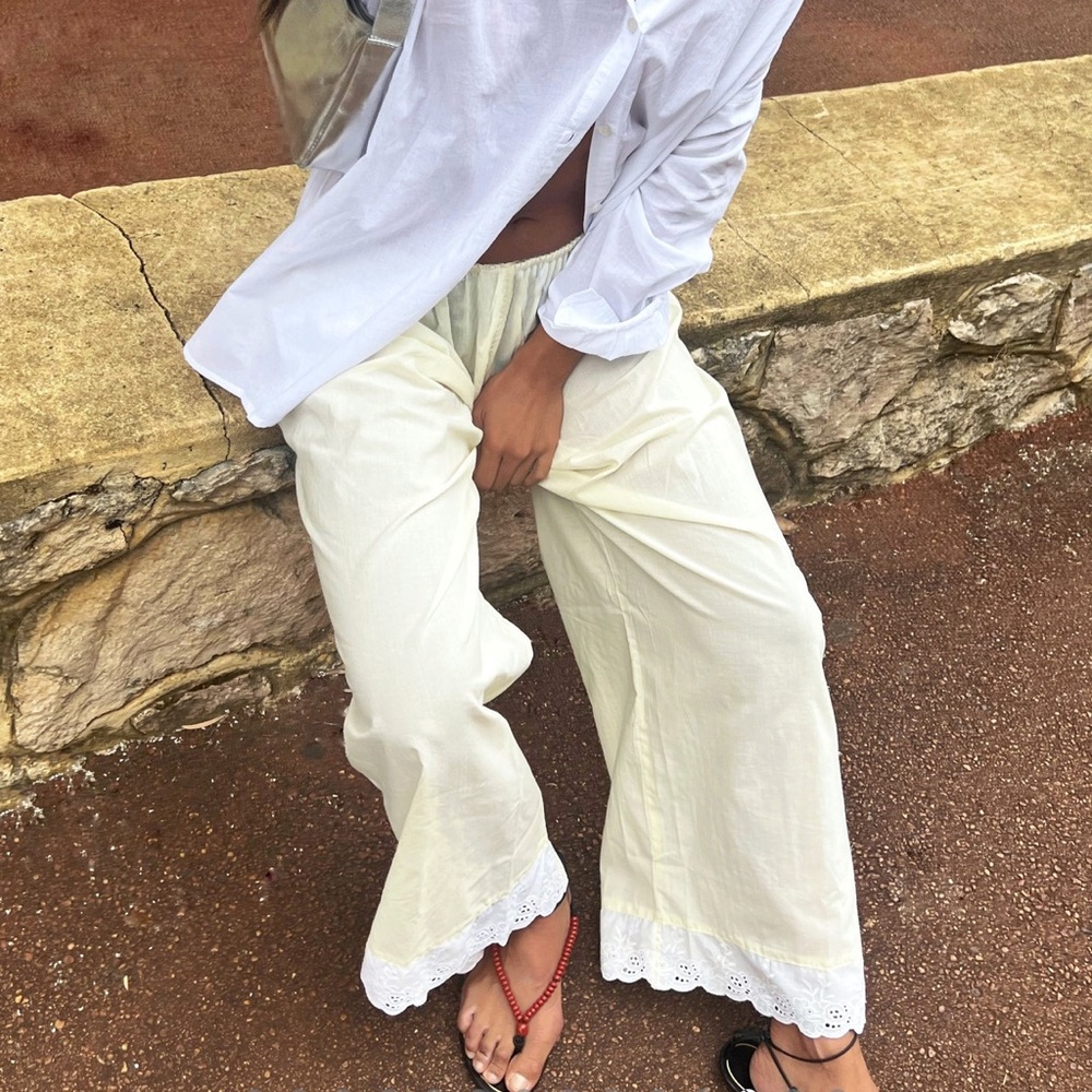 Lace Trim Summer Pant